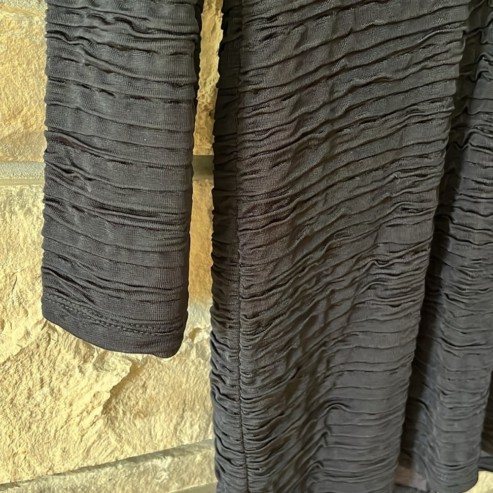 H&M Black Ruched V-Neck Long Sleeve Mini Dress Size Xl - Picture 5 of 10